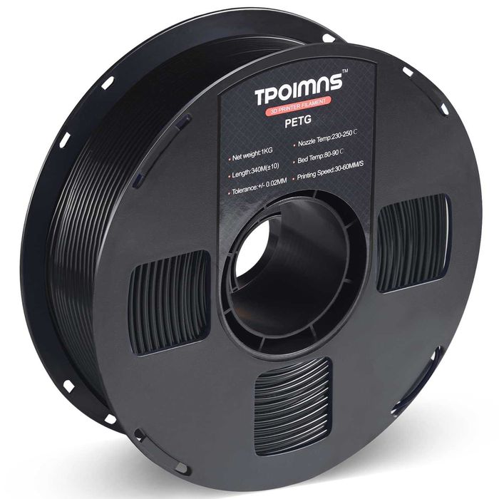Пластик PETG TPOIMNS (чорний / білий), котушка 1 кг