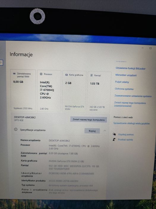 Laptop MSI GP72 6QE Leopard Pro 17 cali