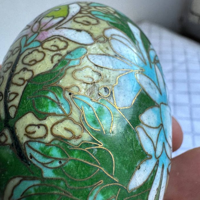 Jajko Cloisonne Ręcznie Robione Emalia lata 50-70 te Chiny