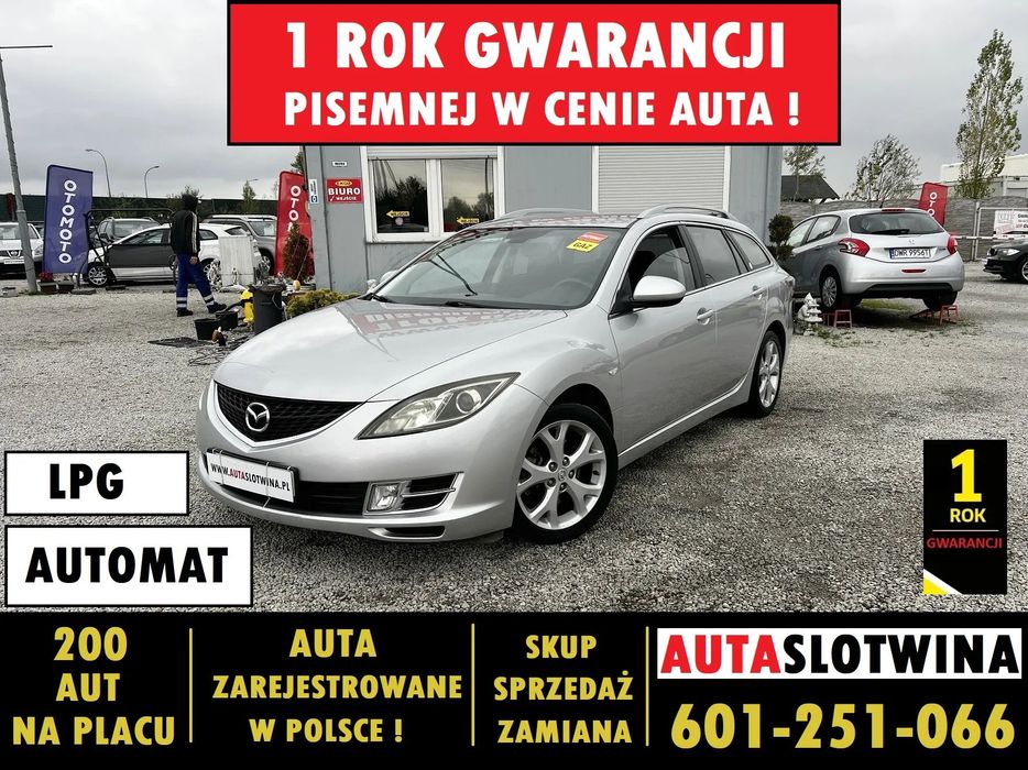 Mazda 6 1 ROK GWARANCJI W CENIE auta, LPG, ZAMIANA, Automat, Klima, Alu