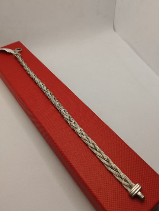 Srebrna bransoletka Warkoczyk, próba 925, długość 19 cm