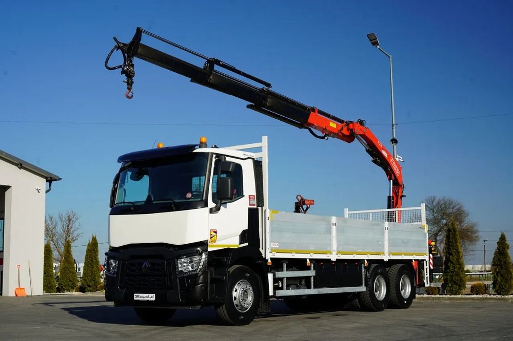Renault C 430 / 6x4 / SKRZYNIOWY 7,2 M + HDS FASSI F215A / WYSÓW 10 M / STEROWANIE RADIOWE / WIDŁY / ROTATOR