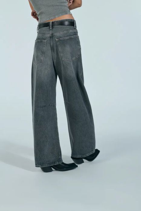 Джинси baggy balloon із середньою посадкою zara зара