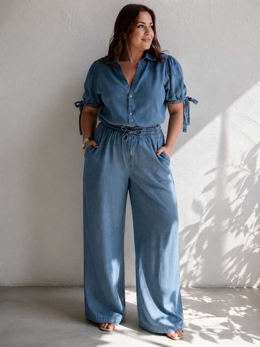 Костюм тонкий деним twin set massimo dutti