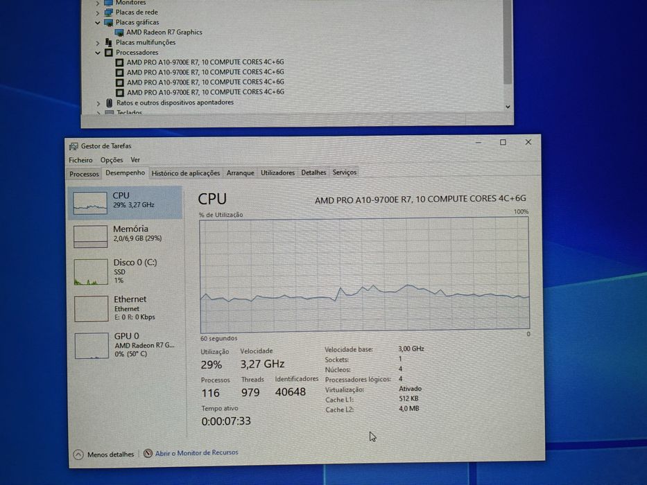 Lenovo M715q / AMD Pro 10 / RAM 8GB / SSD 256GB + HDD 500GB