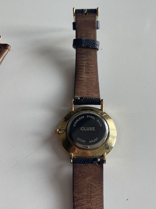 Zegarek na rękę cluse minuit cl30014 granatowy skórzany pasek