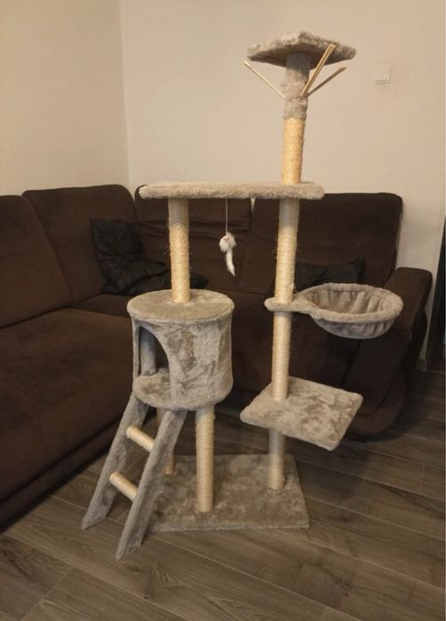 Drapak dla Kota Wysoki Stabilny Wytrzymały z Domkiem 5 Poziomów NOWY