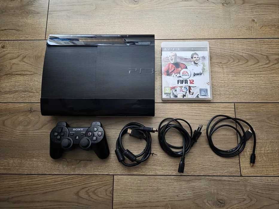 PlayStation 3 PS3 Super Slim 500GB + Oryginalny Pad + FIFA 12 | Komplet!