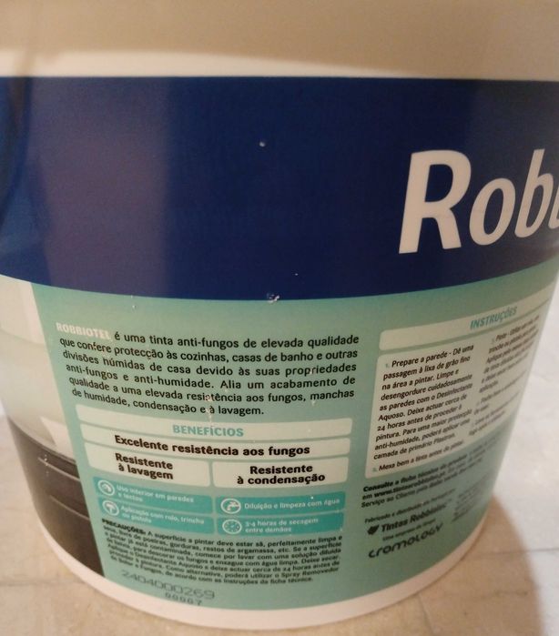 Lata tinta branca 10L Robbiotel da Robbialac