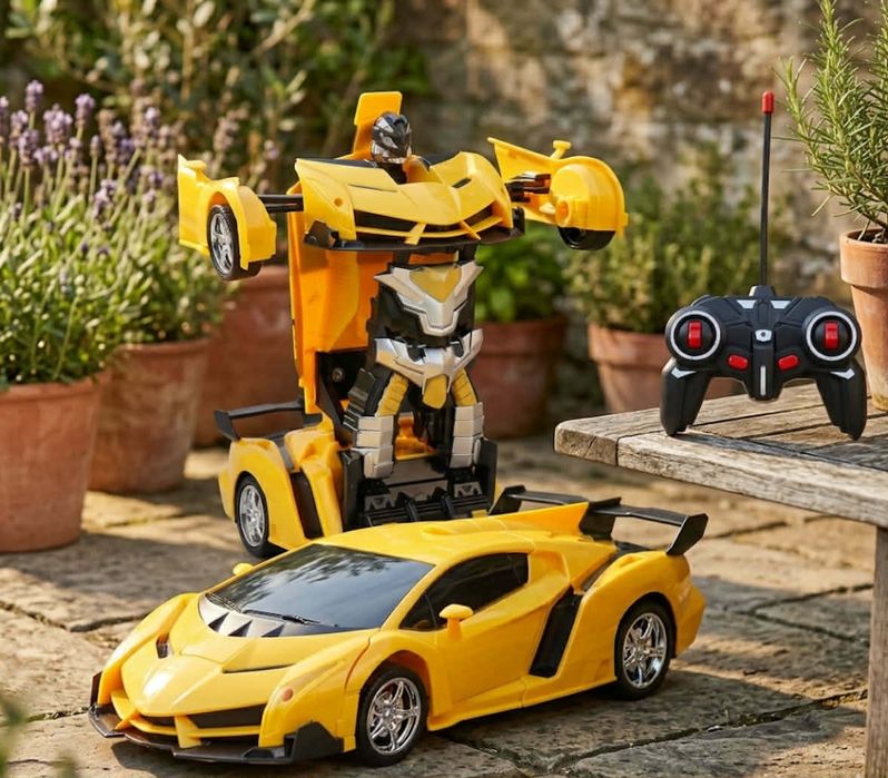 Samochód Zdalnie Sterowany 2w1 Auto-Robot Zabawka dla Dziecka Led Auto