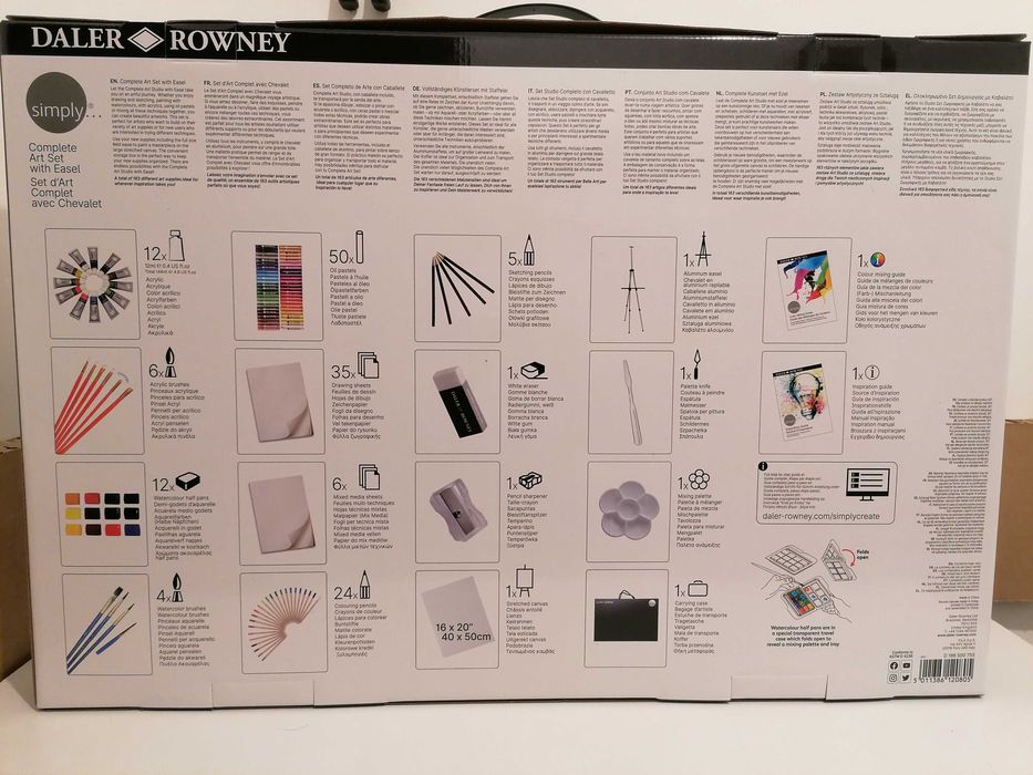 Kit de Pinturas DALER ROWNEY Art Easel Studio Set (163 peças)