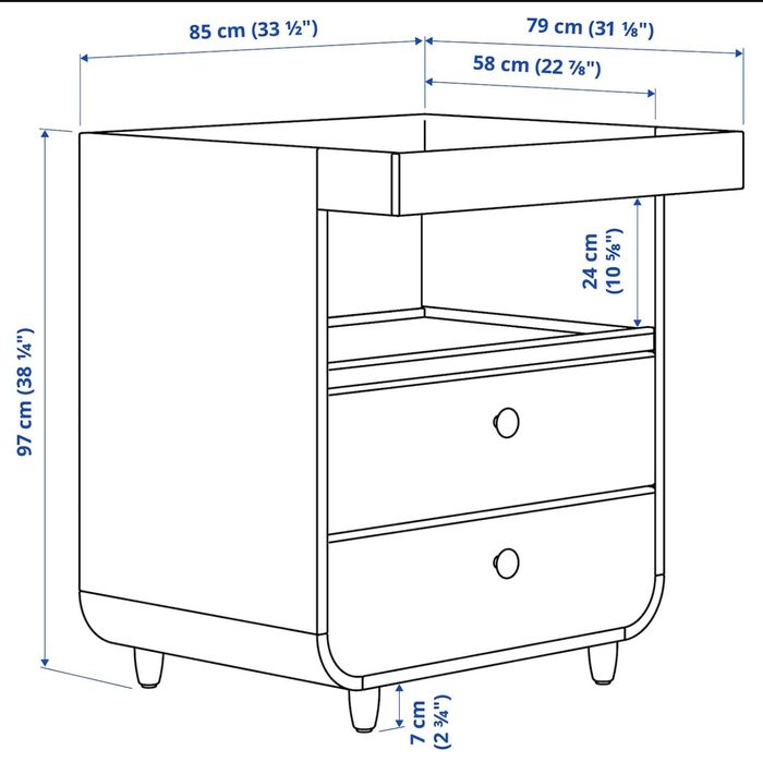 Berço e Muda-Fraldas IKEA MYLLRA