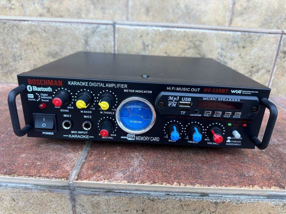 Підсилювач звуку для колонок. Підсилювач 2x150W.‼️ Усилитель звука. Усилитель колонок. Ресивер 12V 220V Bluetooth Караоке