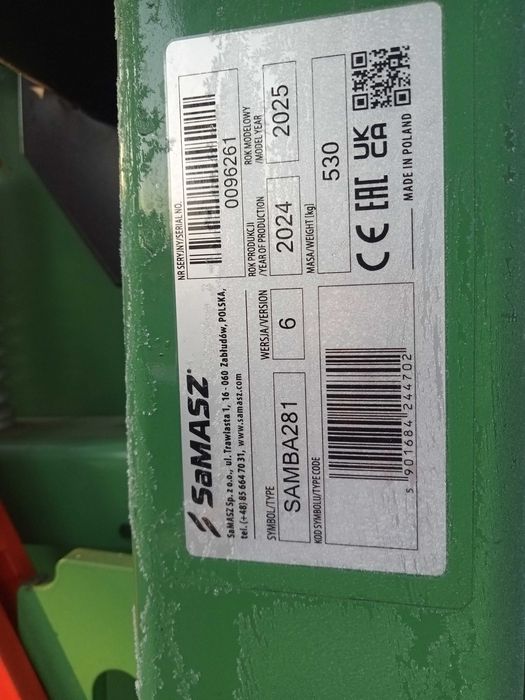 Kosiarka Dyskowa tylna Samba 281 SAMASZ BRUTTO Gutowo Wielkie • OLX.pl