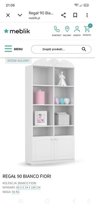 Zestaw mebli do pokoju dziecięcego Meblik Bianco Fiori
