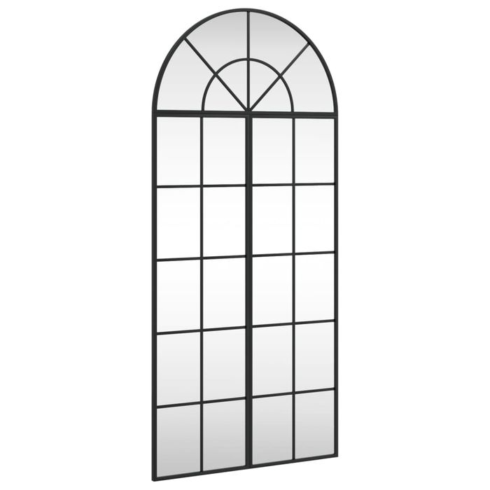 Vidaxl Lustro Ścienne, Czarne, 60X130 Cm, Zakończone Łukiem, Żelazo