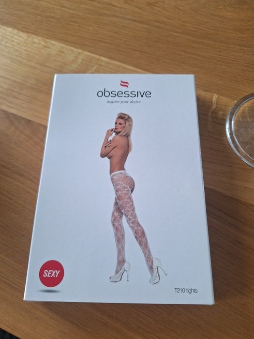 Bielizna Obsessive S/M garter stackings białe