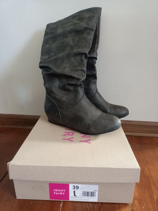 Kozaki szare damskie CCC Jenny fairy buty roz 39