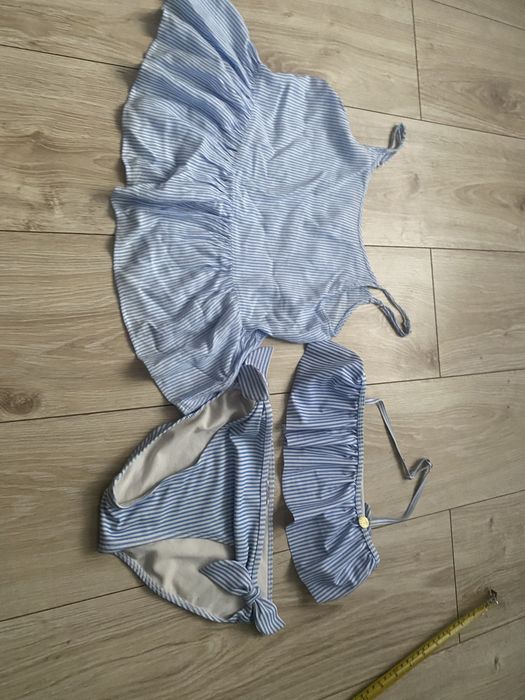 H&M 134 140 strój kapielowy kostium bluzeczka packi marynarski niebies