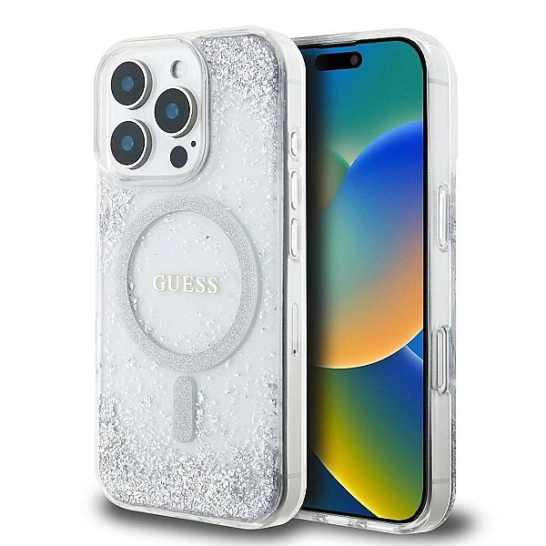 Etui Guess Resin Gradient Glitter MagSafe na iPhone 16 Pro Max 6.9" -