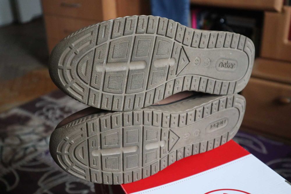 Buty męskie, pantofle, brązowe, 42, rieker
