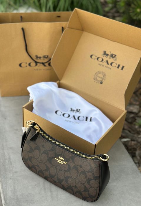 Сумка Coach Teri brown жіноча сумочка коач женская