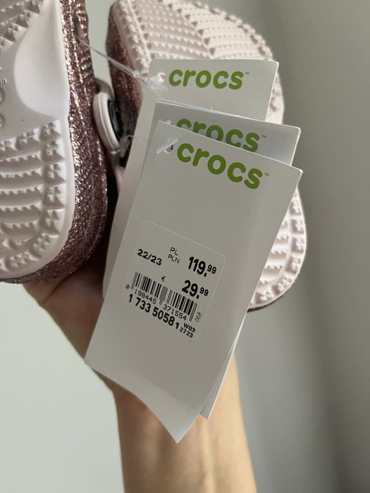 Crocsy rozowe brokatowe c6 rozmiar 22-23