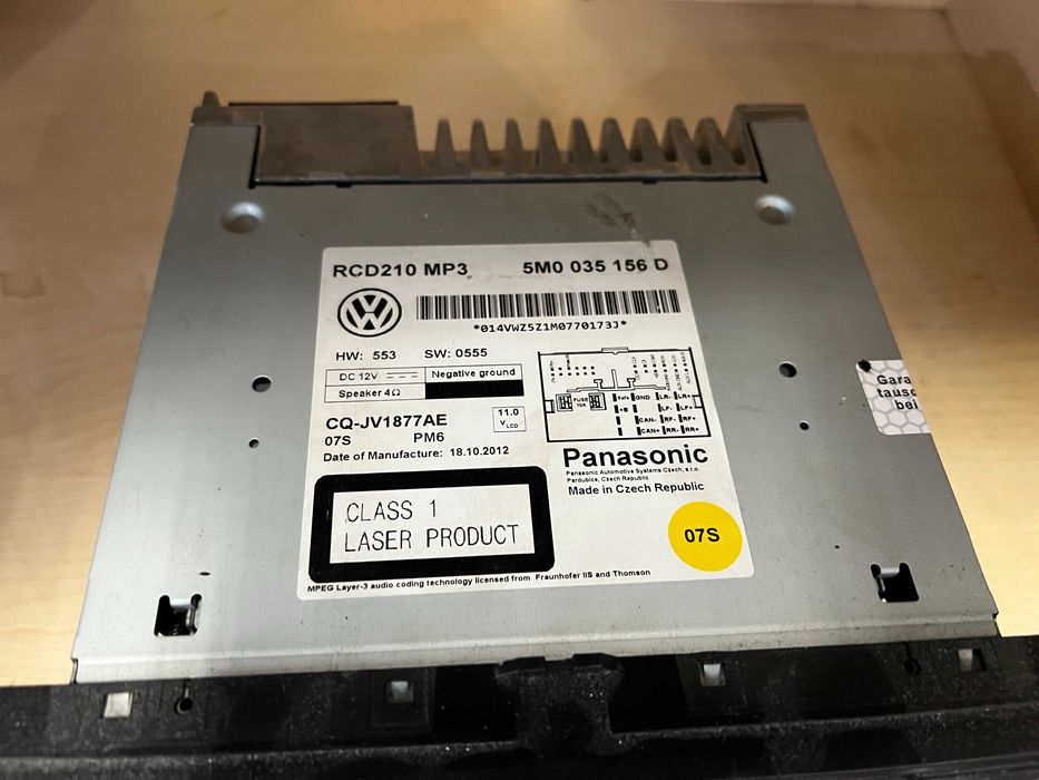 Radio RCD210 MP3 Panasonic 5M0 035 156 D – oryginalne
