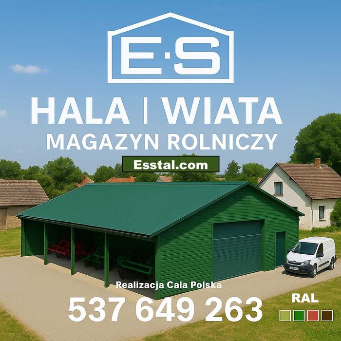 Duża HALA OTWARTA  | Garaż Blaszany | Konstrukcja | Wiata   - ESSTAL*