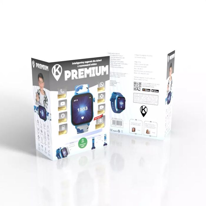 Smartwatch dla dziecka z funkcją lokalizacji GPS i połączeniami KiDiZ Premium niebieski. KidiZ. Nowy Produkt