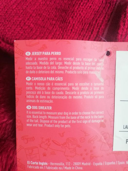 Camisola para cães, com forro polar