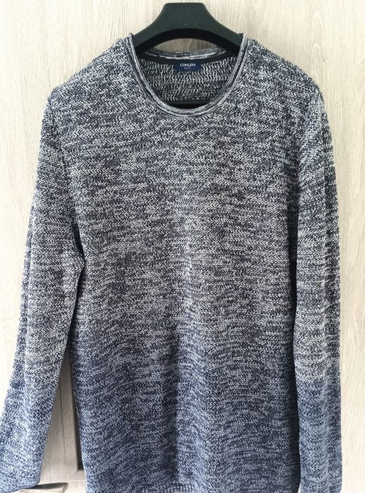 Męski Sweter/Bawełna/Conleys Blue XL/Granatowy/Melanż/Struktura