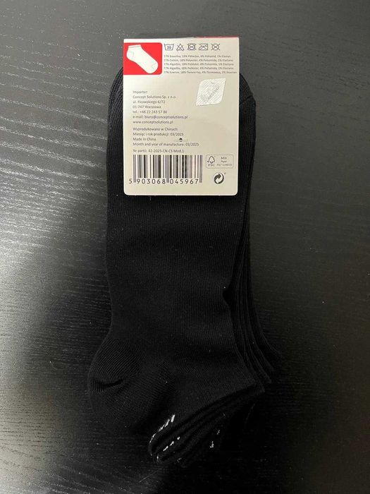 ZESTAW SKARPETEK stopki LEE COOPER 43-46 czarne 3 pary