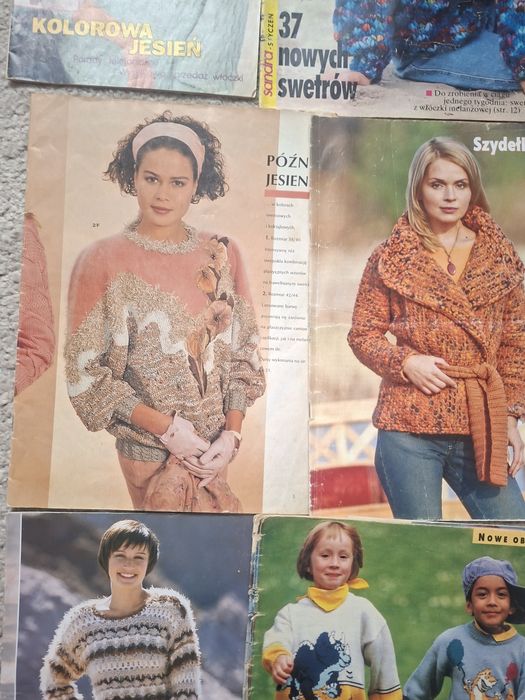 Stare magazyny robótki ręczne na drutach szydełku Sandra Diana