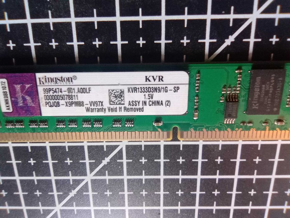 DDR2 Kingston 1Gb PC2-6400S, DDR3 Kingston 1Gb KVR1333D3N9/1Gb