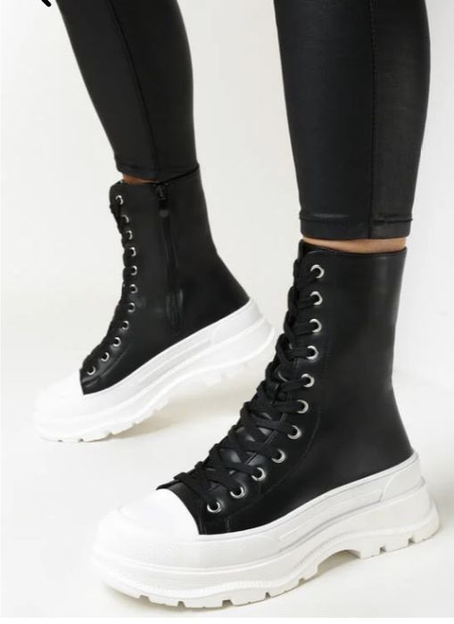 Czarne botki sportowe sznurowane nowe rozmiar 39