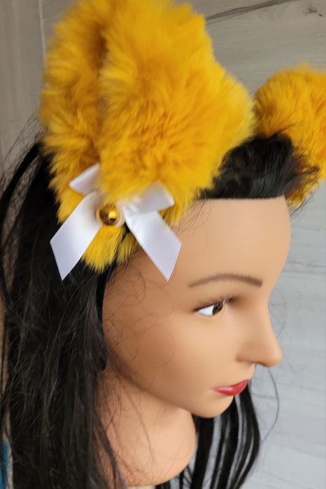 Opaska z futerkowymi uszami kota