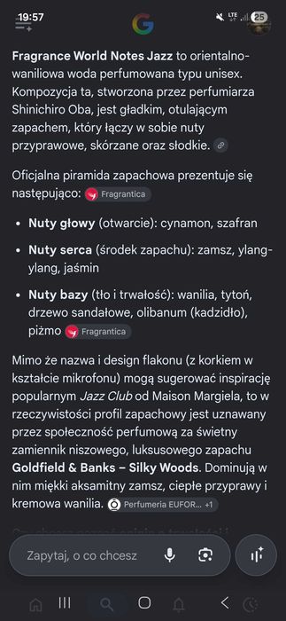 Perfumy Notes Jazz