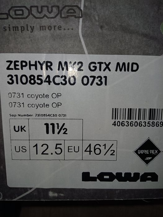 Продам берці LOWA  ZEPHYR MK2