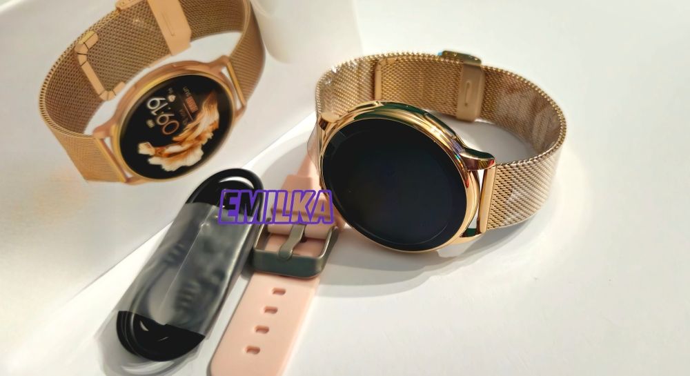 Nowoczesny Nowy Piękny Zegarek Damski Smartwatch Złoty Prezent Święta