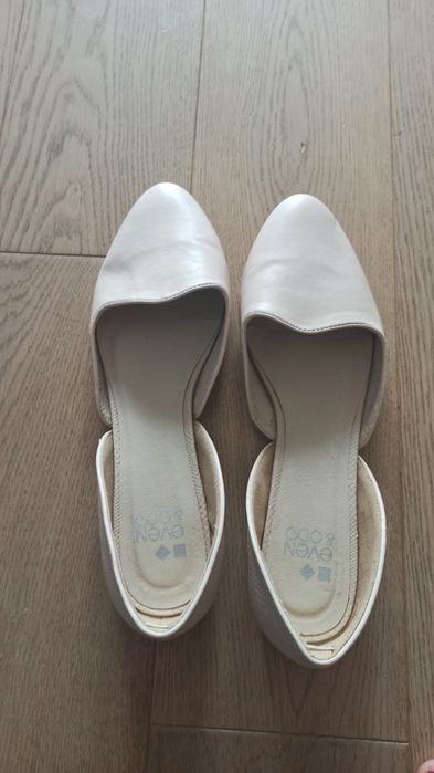 Eleganckie baleriny Even&Odd beżowe, r. 42 - idealne na szerszą stopę!