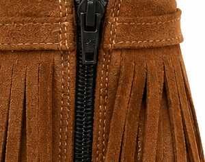 Botas Castanhas com Franjas – Salto Cunha – Usadas