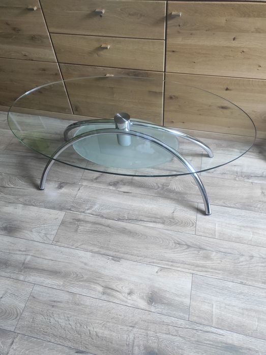 Ława szklana owalna