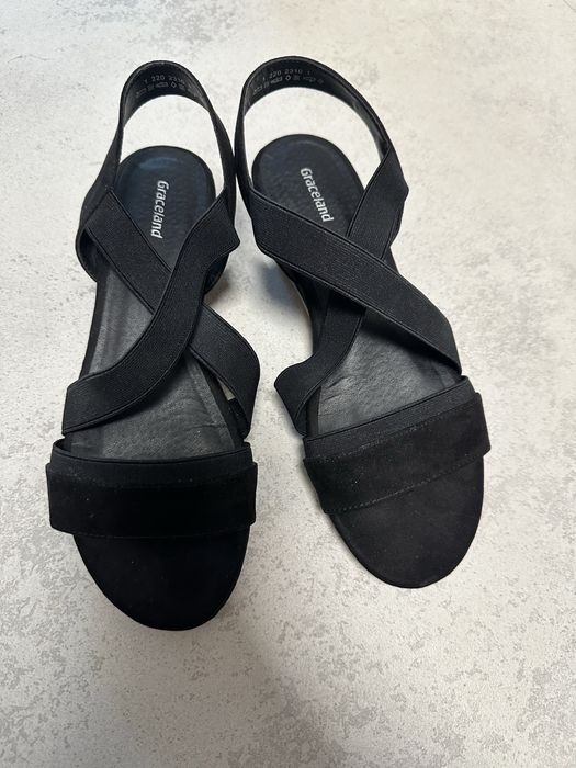 Sandały czarne damskie 38 deichmann graceland