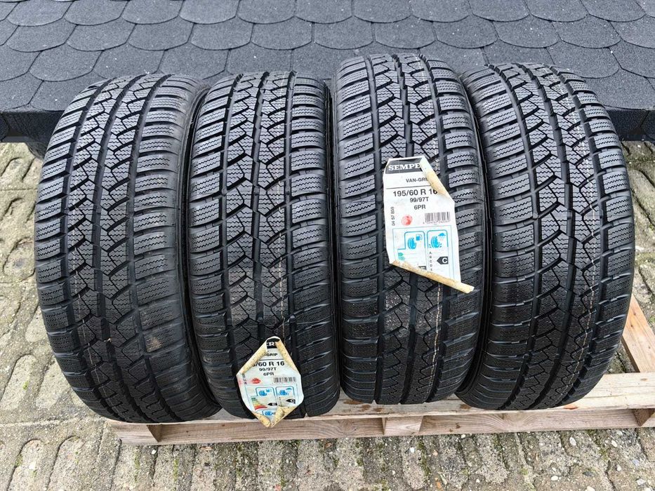 Komplet 4 sztuki nowki nówki 4× opony zimowe 195/60 R16 C 99/97T 16 16" Semperit VanGrip NOWE opona zimowa zima zimówka zimówki wysyłka odbiór 24h