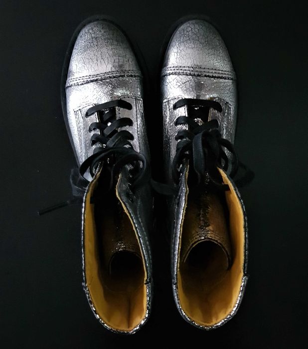 buty glany botki skórzane skóra metalic DIESEL 41 unikat NOWE 1340,-
