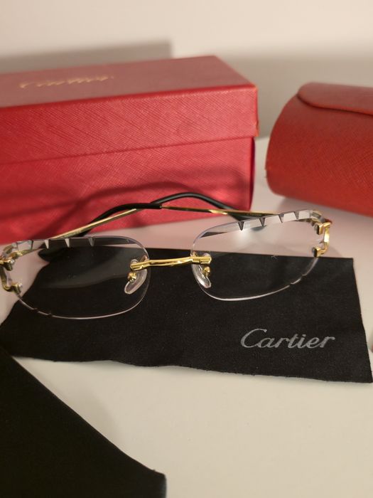 Okulary Cartier zerówki etui futerał szmatka