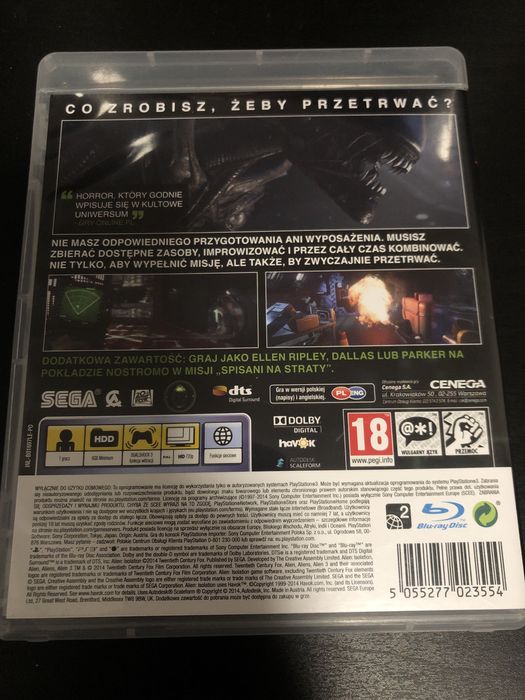 Obcy  Izolacja Edycja Nostramo PS3 Polskie wydanie