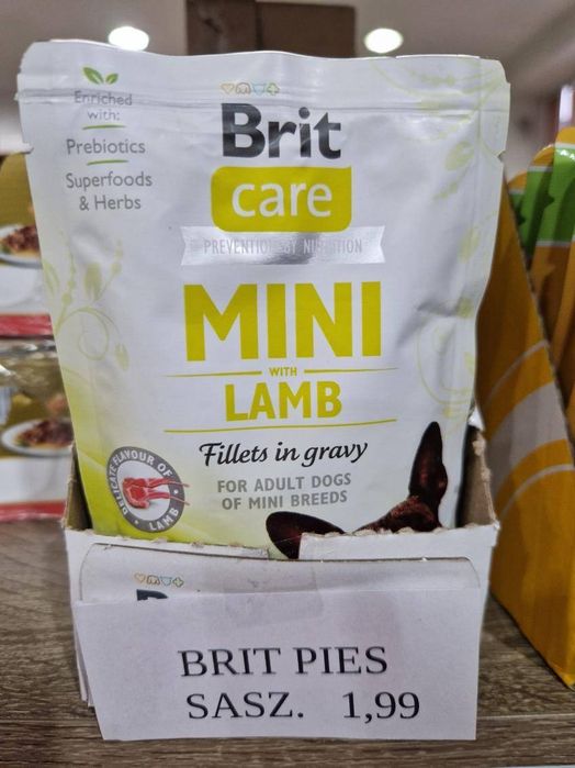 Brit Care Mini 20x 85g, Saszetki Lamb Fillets Gravy Pokarm Karma Pies