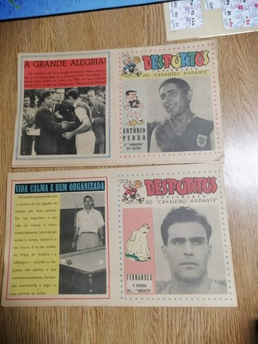 Suplementos antigos futebol Cavaleiro  Andante